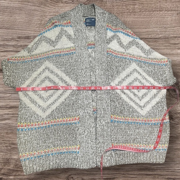 AE Southwest Boho Alpaca Wool Acrylic Cardigan - Picture 4 of 4